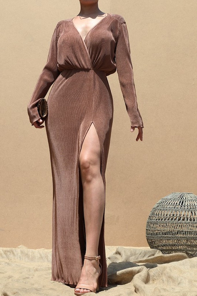 Virtues Maxi Dress- Brown