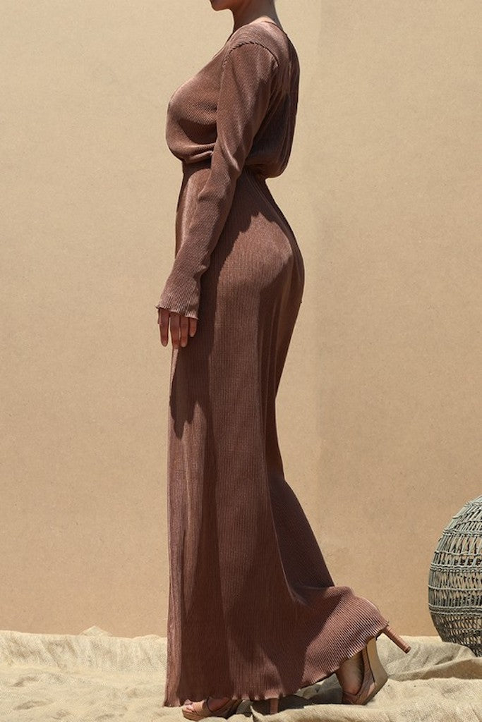 Virtues Maxi Dress- Brown