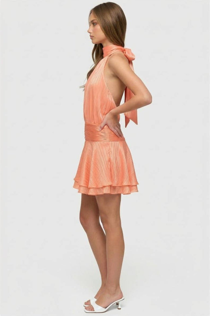 The Truth Satin Mini Dress - Orange