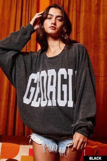 Georgia Graphic Sweatshirt- Black