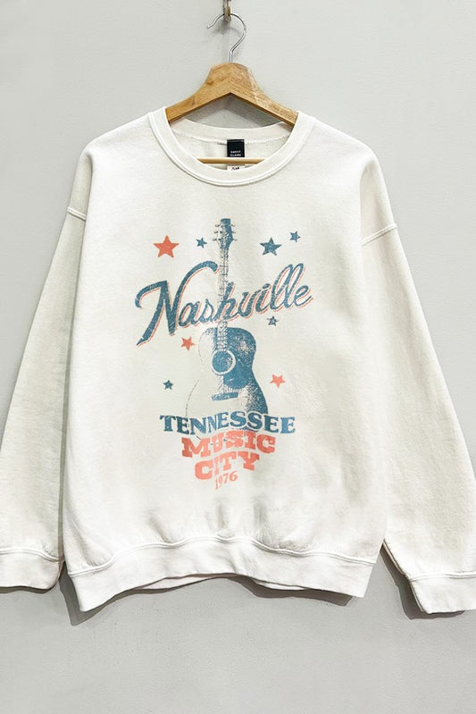 Nashville Music City Sweatshirt- Cream