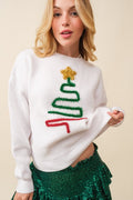 Christmas Glitz Sweater- White
