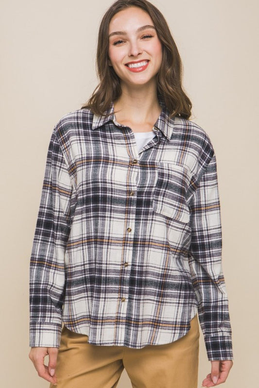 So Exclusive Button Up Flannel- Black