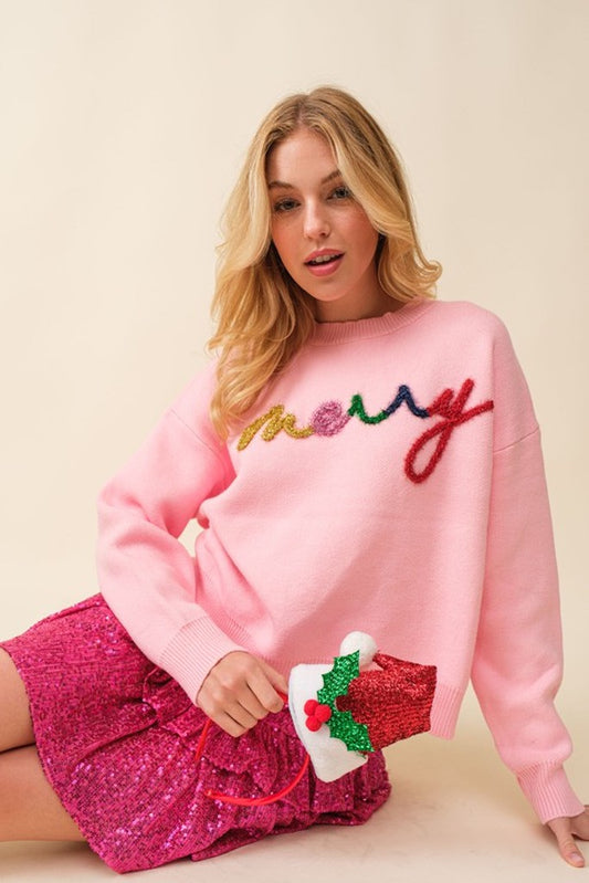 Merry Sweater- Pink
