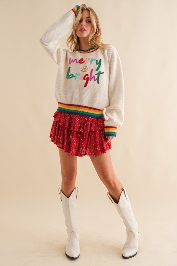 Merry and Bright Sweater- White