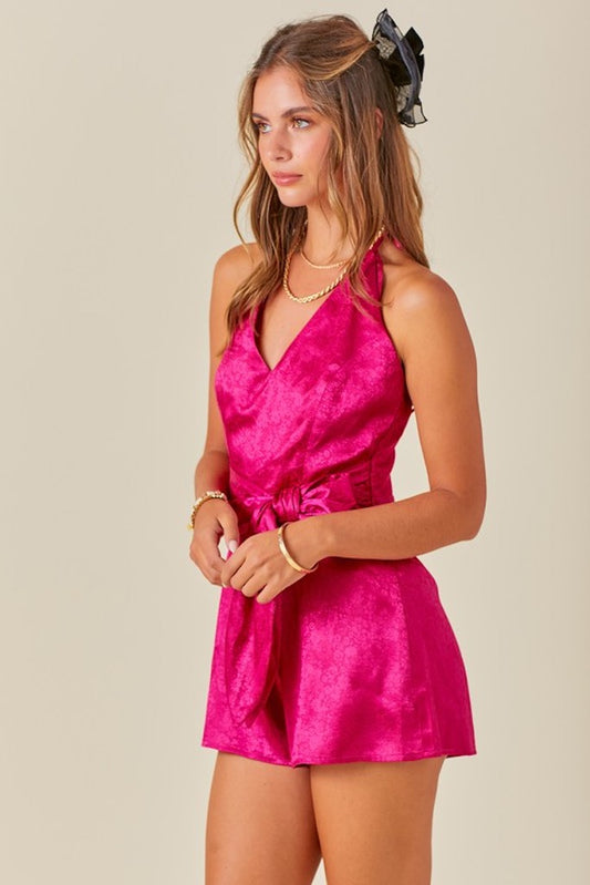 All That Matters Romper- Hot Pink