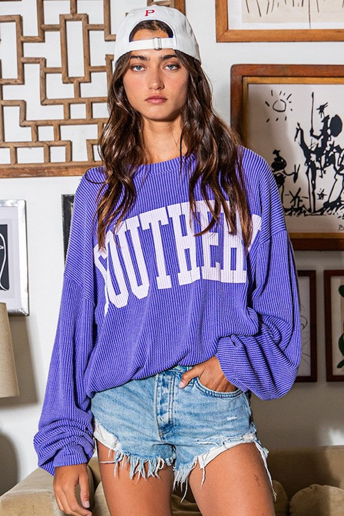Southern Comfort Graphic Sweatshirt- Purple
