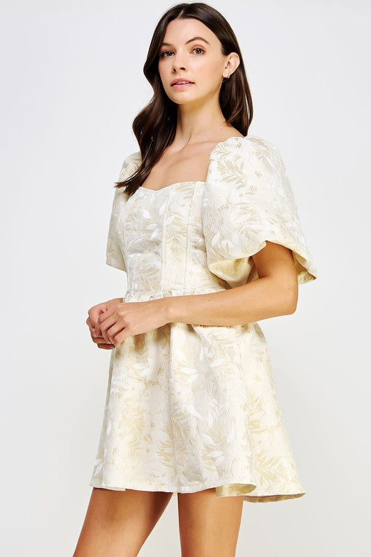 Completes Me Dress- Ivory/Gold