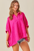 Same Old Love Top- Hot Pink