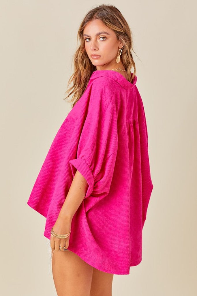 Same Old Love Top- Hot Pink