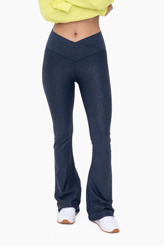 Look No Further Flare Leggings- Navy