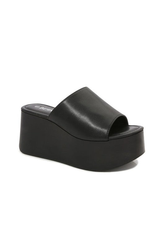 Set Me Up Platform Sandals- Black