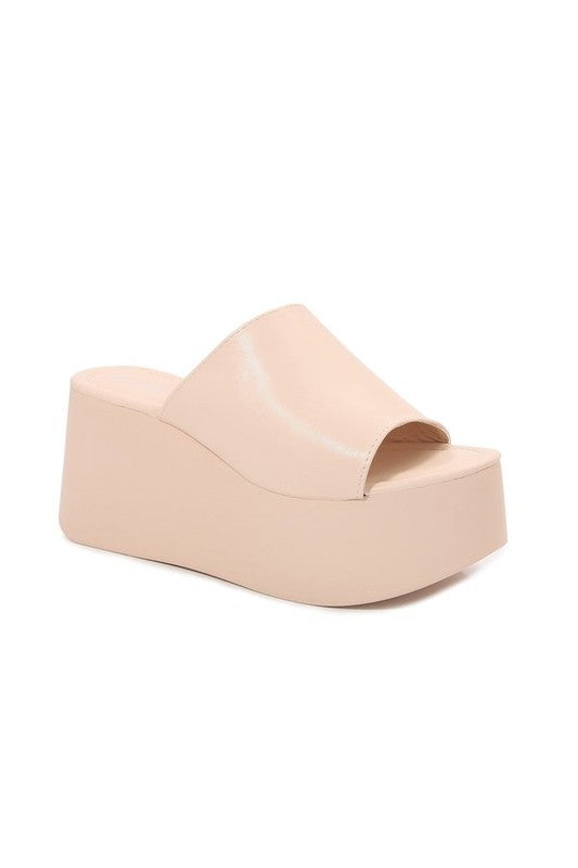 Set Me Up Platform Sandals- Beige