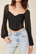 Total Flirt Crop Top- Black