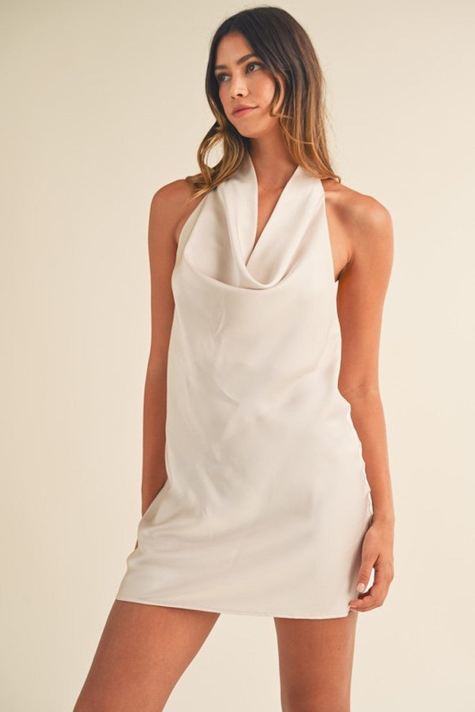 Dahlia Halter Dress- Champagne
