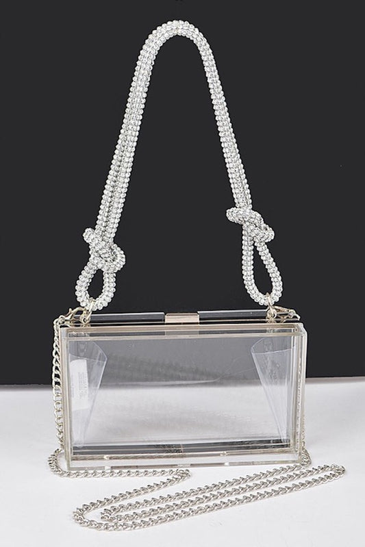 Living My Best Clear Purse- Silver