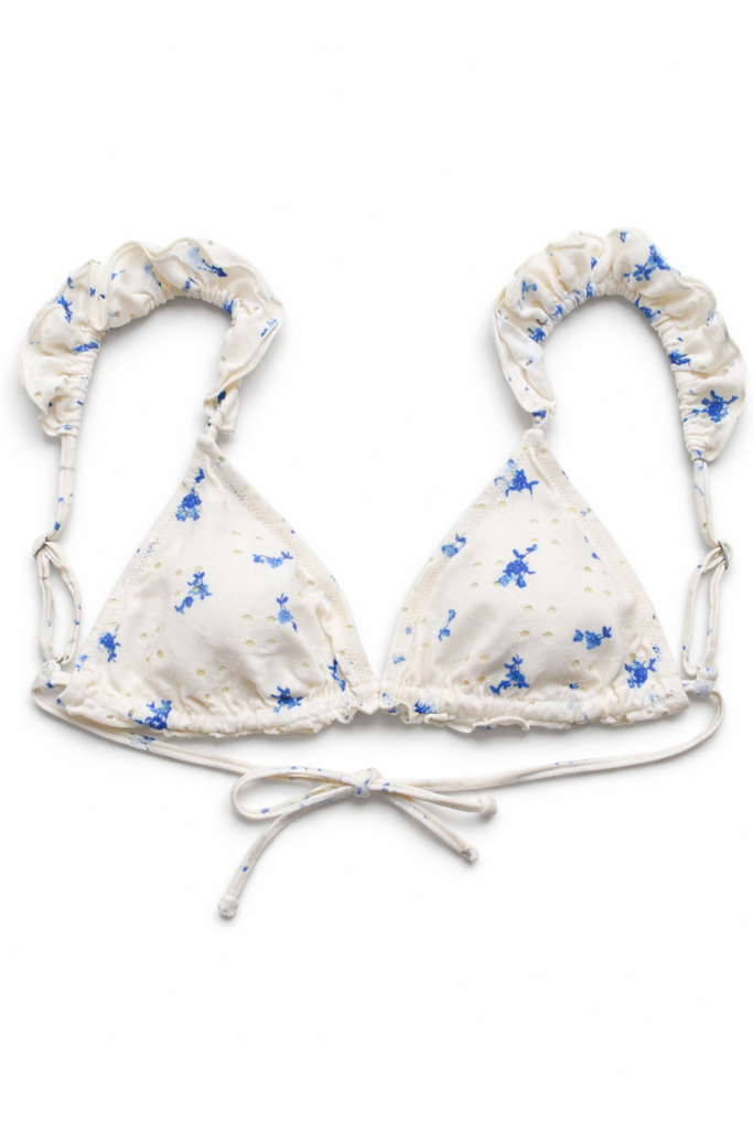 Rachel Floral Bikini - Cream/Blue