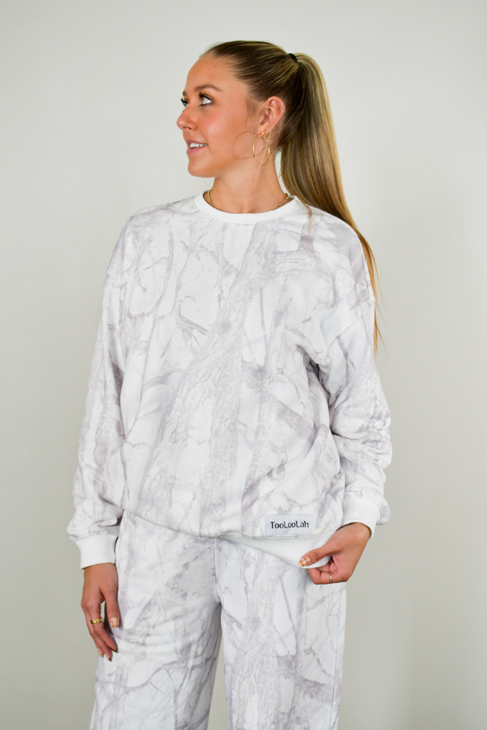 Tooloolah Baseline Crewneck Sweatshirt - White Camo
