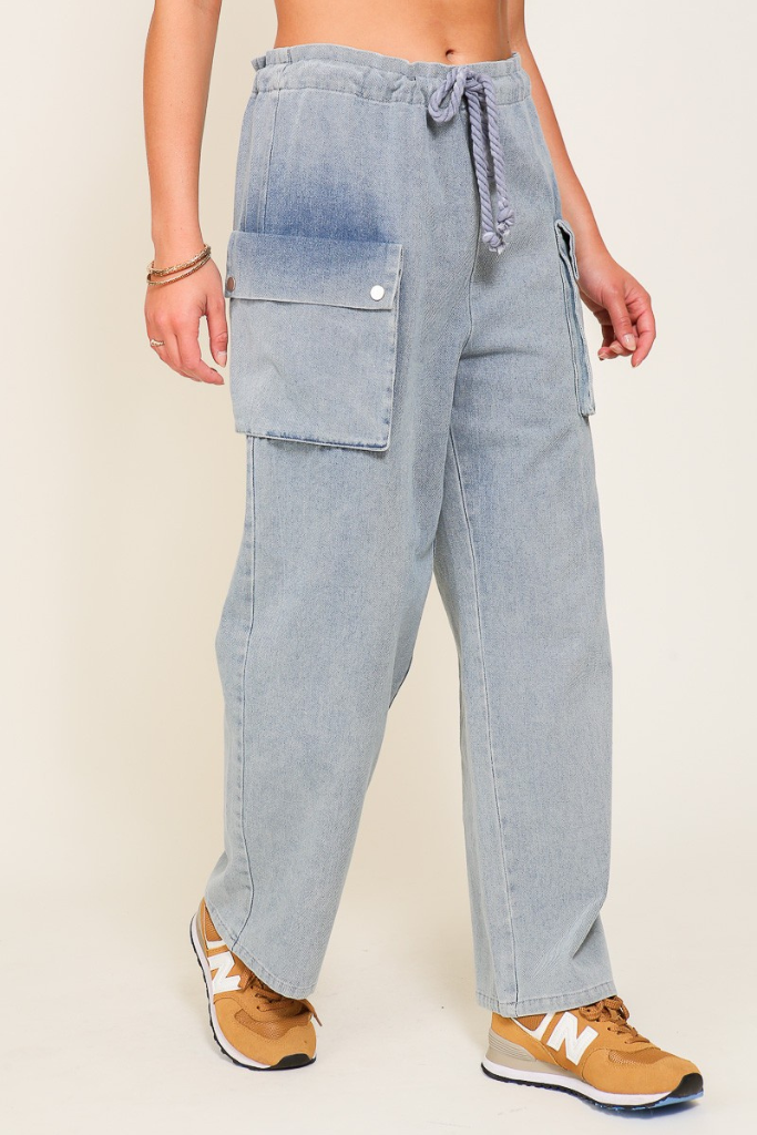 Way Of Life Cargo Pants - Denim Blue