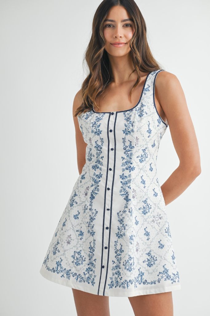 Never Settle Floral Dress - Navy