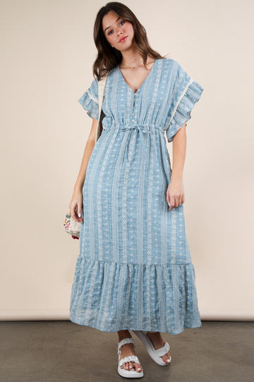 Voices Carry Midi Dress - Blue