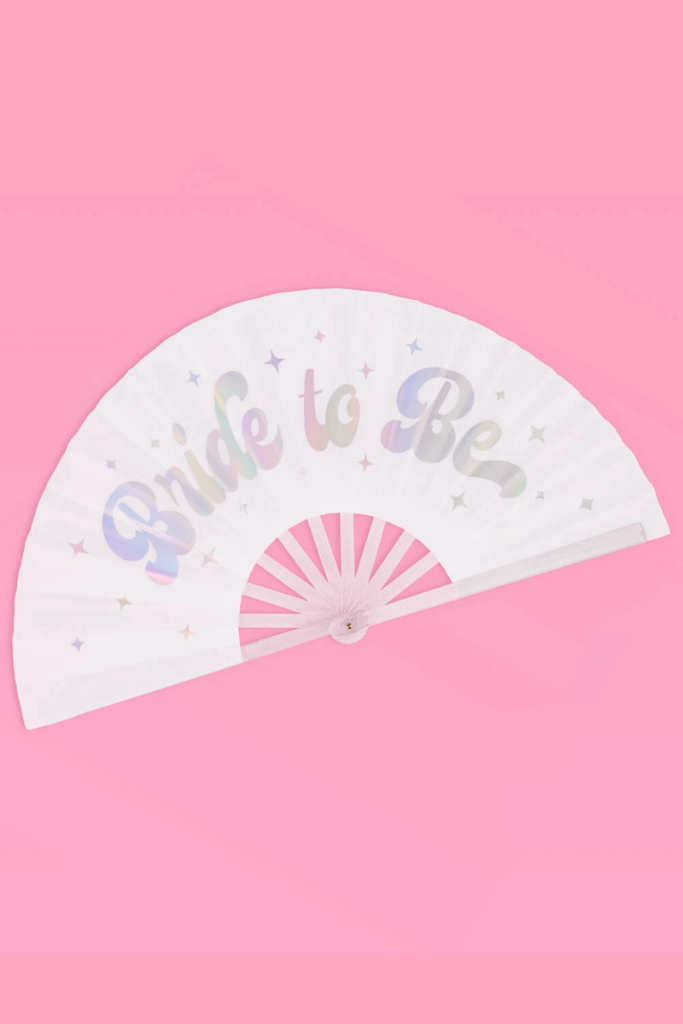 Bride To Be Fan - Iridescent/White