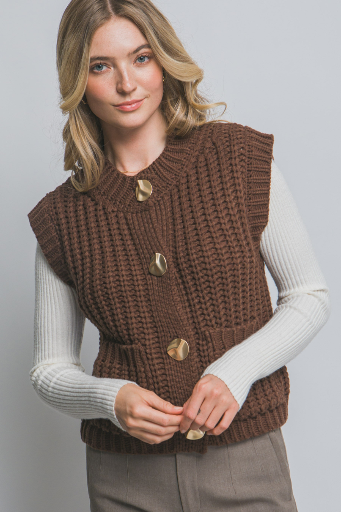 Sweet Enough Knit Sweater - Brown
