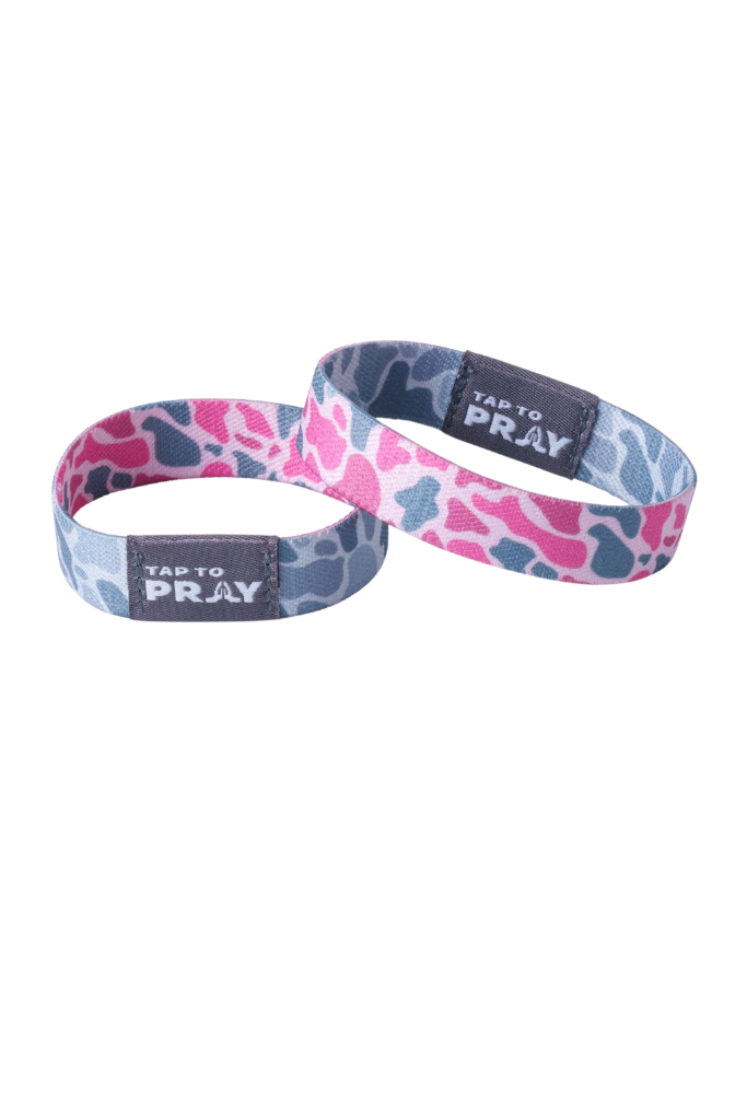 Tap To Pray™ Wristbands - River Rock Camo Pink & Ash