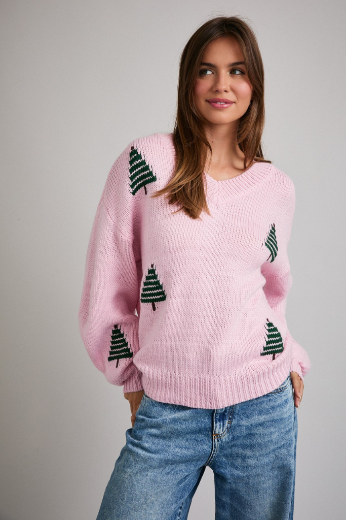 Simple Mood Christmas Sweater - Light Pink