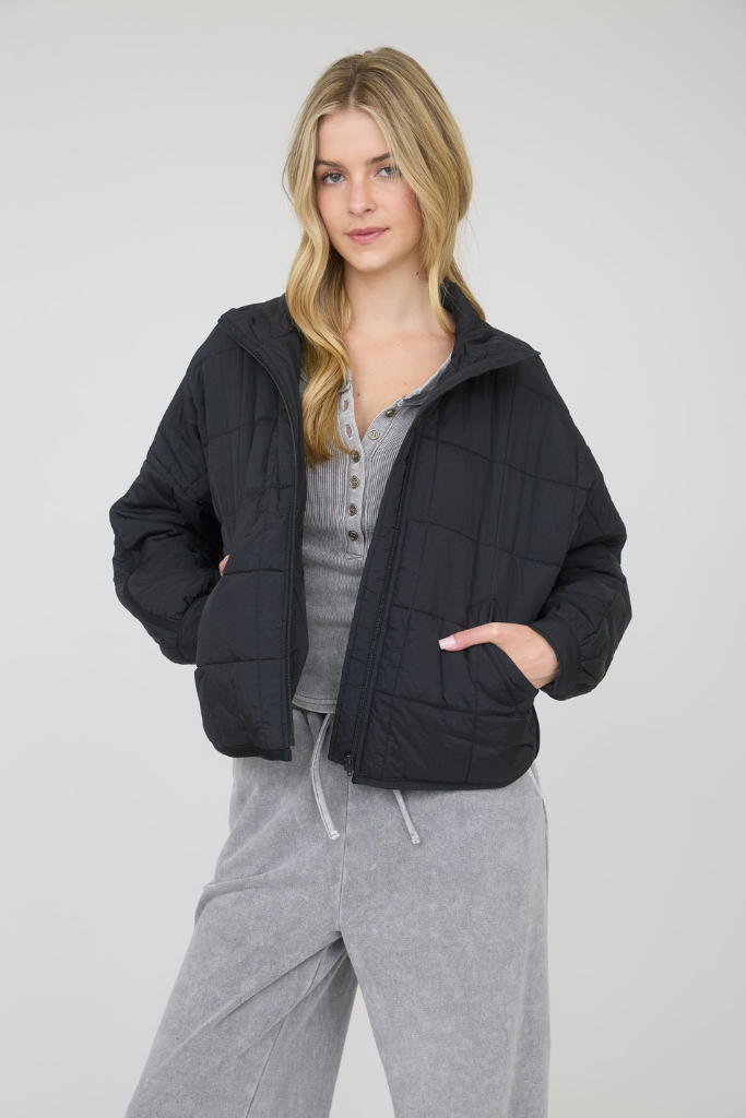 Urban Puff Quilted Jacket - Black