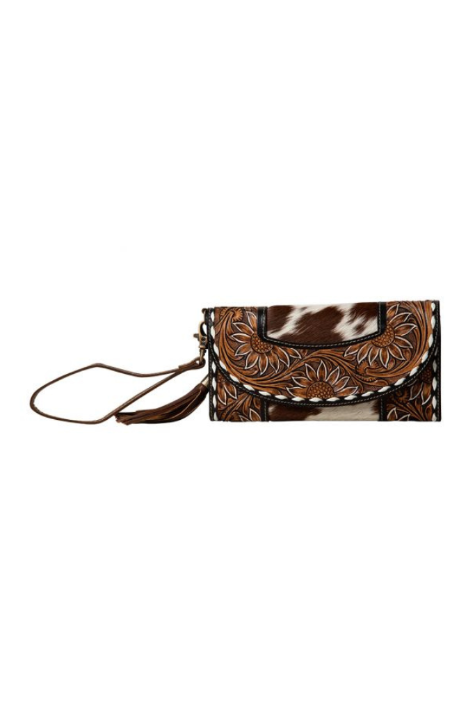 Myra Bag Sandstone Trail Hand-Tooled Wristlet Wallet
