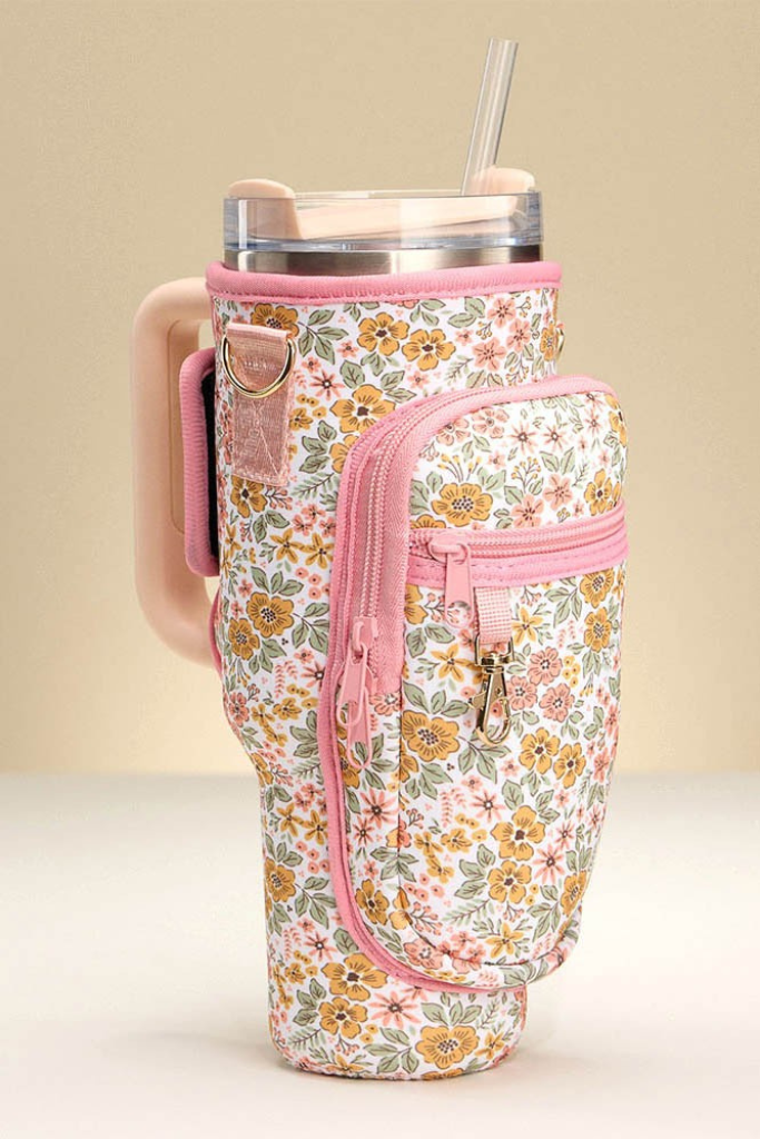 Tumbler Carrier - Pink Floral