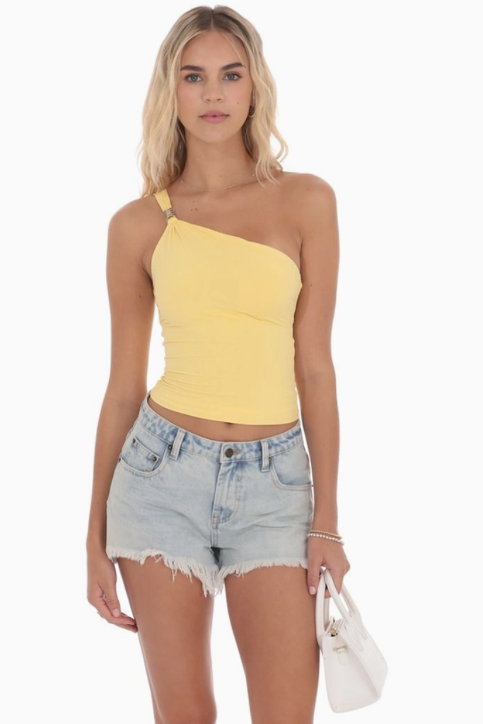 Camila One Shoulder Top -Yellow