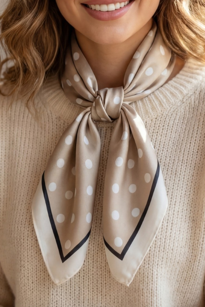 Everlay Polka Dot Scarf - Khaki