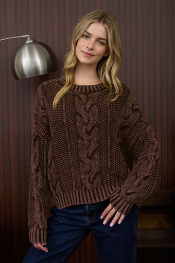 Stay Bold Knit Sweater - Cocoa