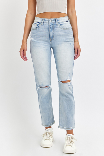 Becoming Me Straight Leg Jeans - Light Wash