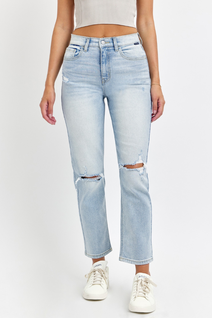Becoming Me Straight Leg Jeans - Light Wash