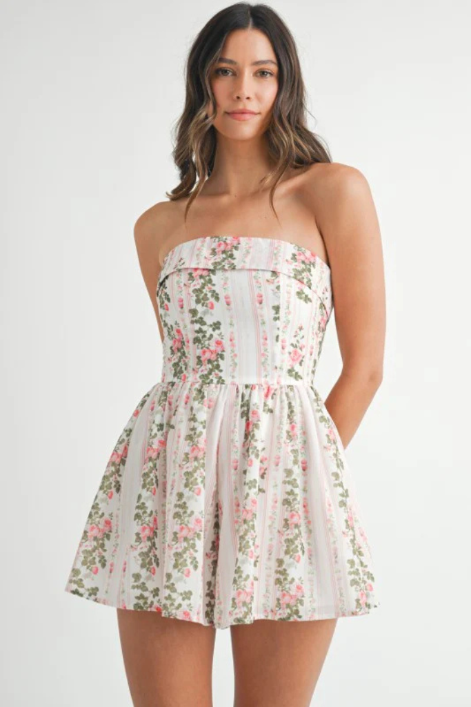 Ramona Floral Romper - Pink