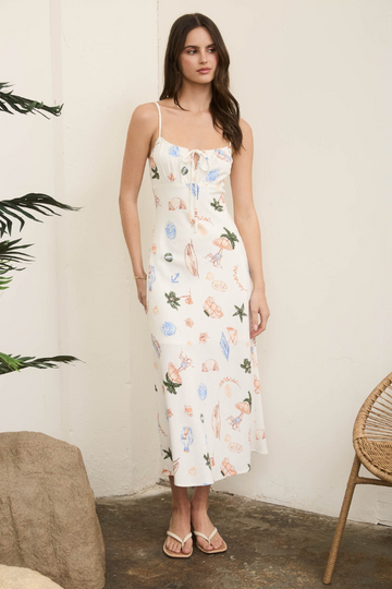 Ally Summer Midi Dress - Cream