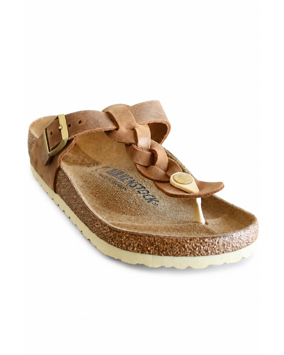 Birkenstock Gizeh Braided Oiled Leather- Cognac