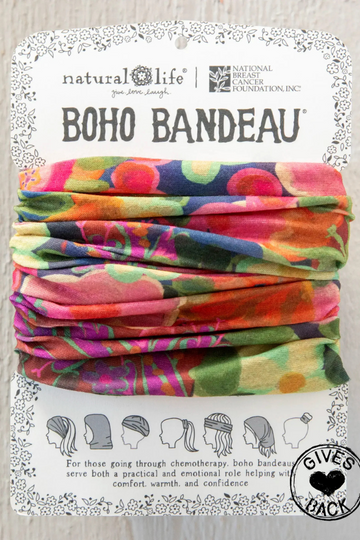 Full Boho Bandeau - Pink Painted Garden