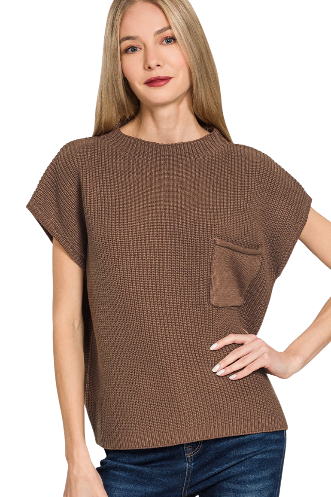 Novie Moch Neck Sweater - Brown