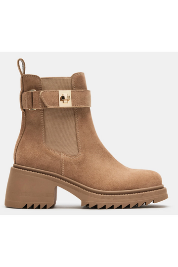 Steve Madden Gates Booties- Taupe Suede