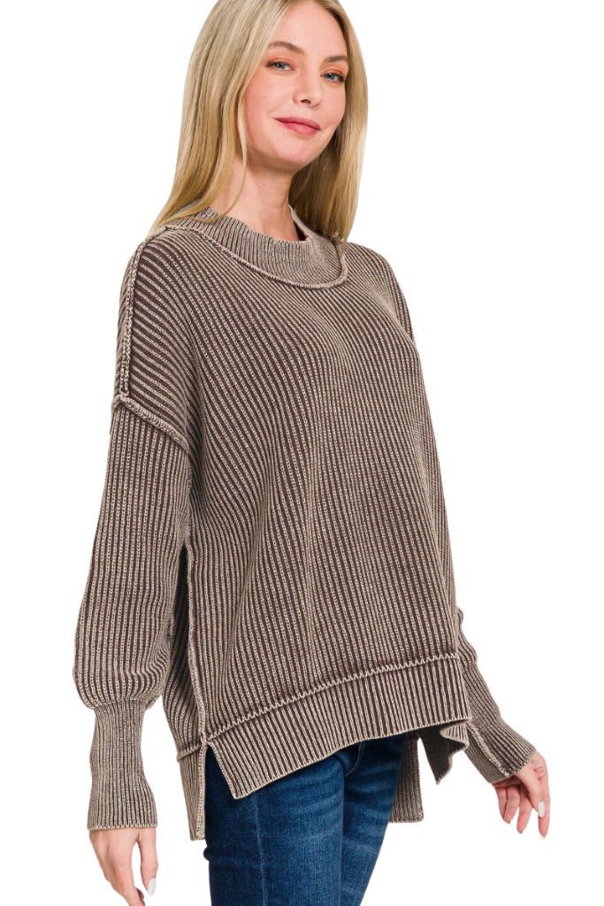 Bentlee Ribbed Sweater - Brown