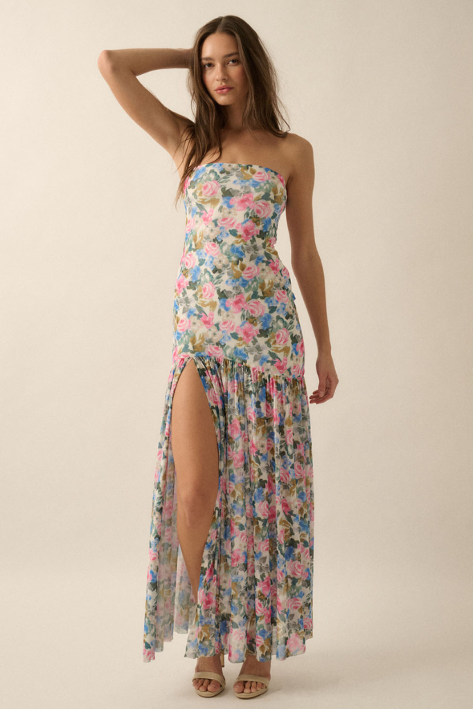 Sugar Rush Floral Maxi Dress - Cream Multi