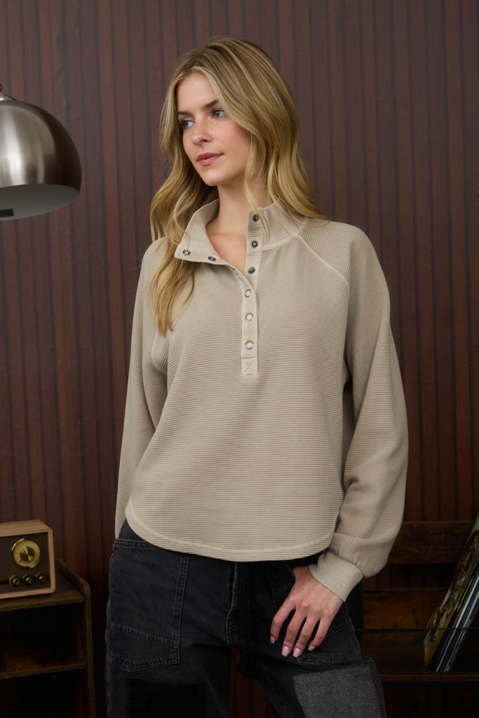 Aiden Henley Top - Tan