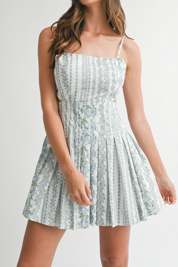 Soft Smile Floral Dress - Blue
