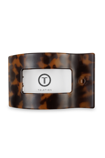 TELETIES Large Flat Rectangle Hair Clip - Tortoise