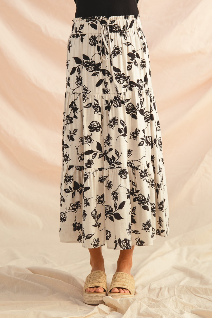 Better Than Midi Skirt - Black/White