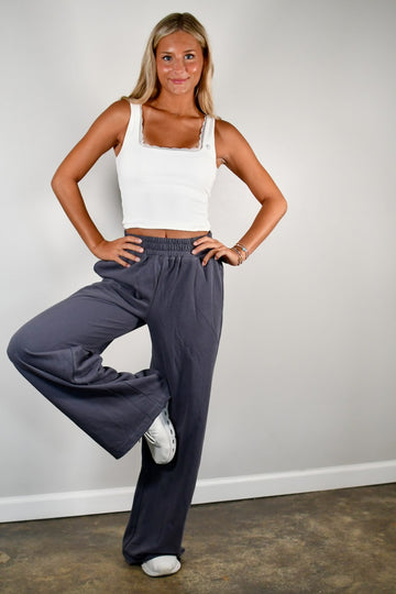 TooLooLah Baseline Straight Leg Joggers - Charcoal